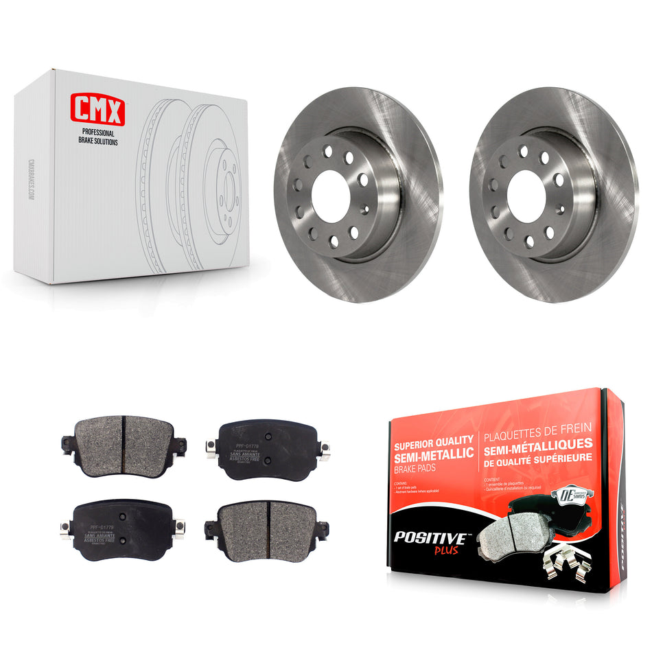 Rear Disc Brake Rotors And Semi-Metallic Pads Kit For Volkswagen Passat GTI Golf SportWagen Alltrack K8F-102604