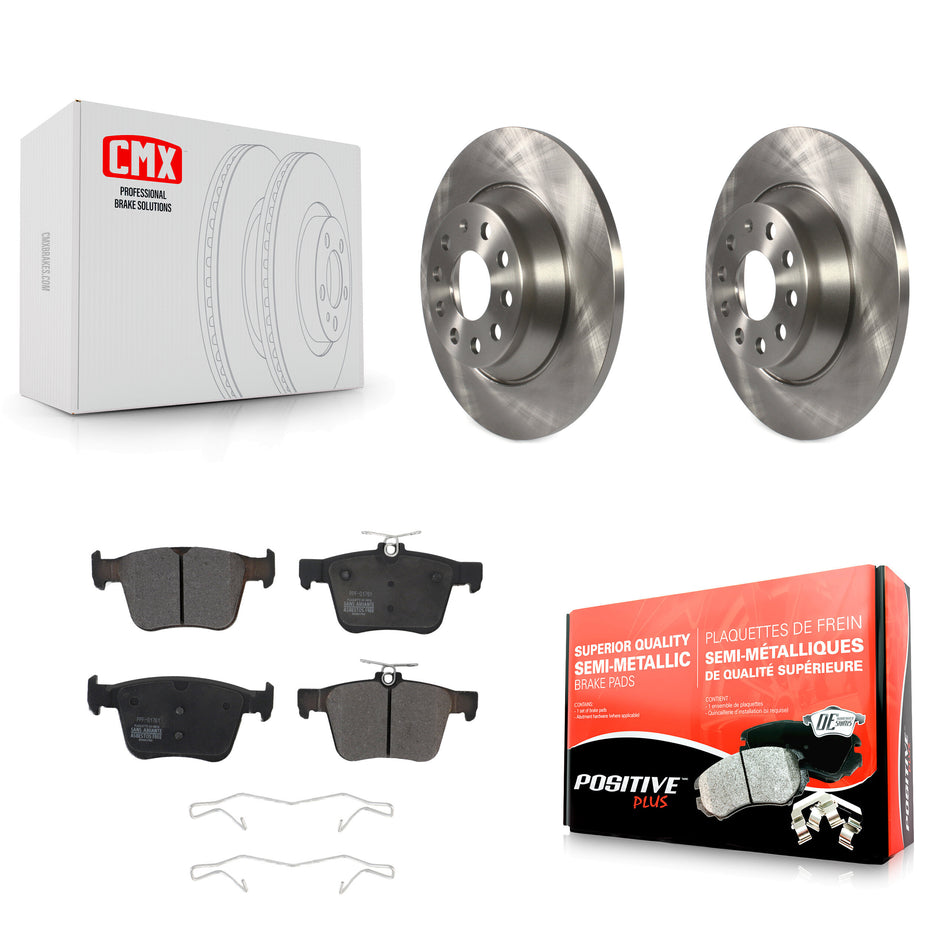 Rear Disc Brake Rotors And Semi-Metallic Pads Kit For Volkswagen Tiguan Jetta Audi TT Quattro K8F-102612