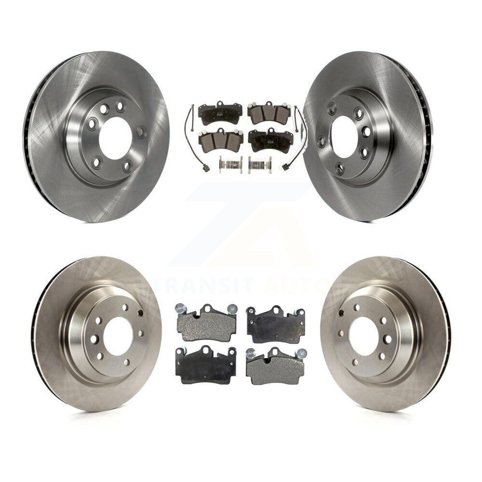 Front Rear Disc Brake Rotors And Semi-Metallic Pads Kit (6Pc) For 2011-2012 Audi Q7 With 358mm Diameter Rotor K8F-102620