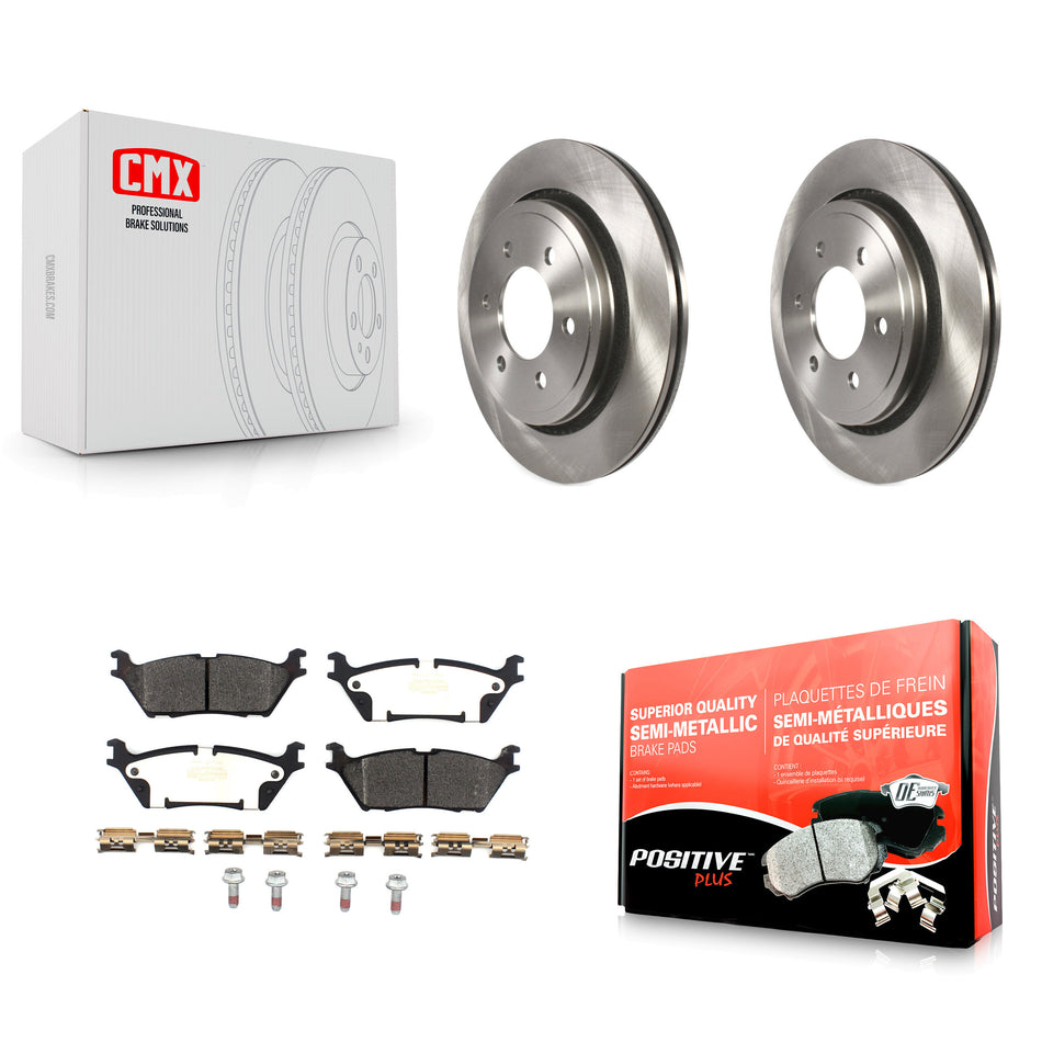 Rear Disc Brake Rotors And Semi-Metallic Pads Kit For 2015-2017 Ford F-150 With Electric Parking K8F-102632