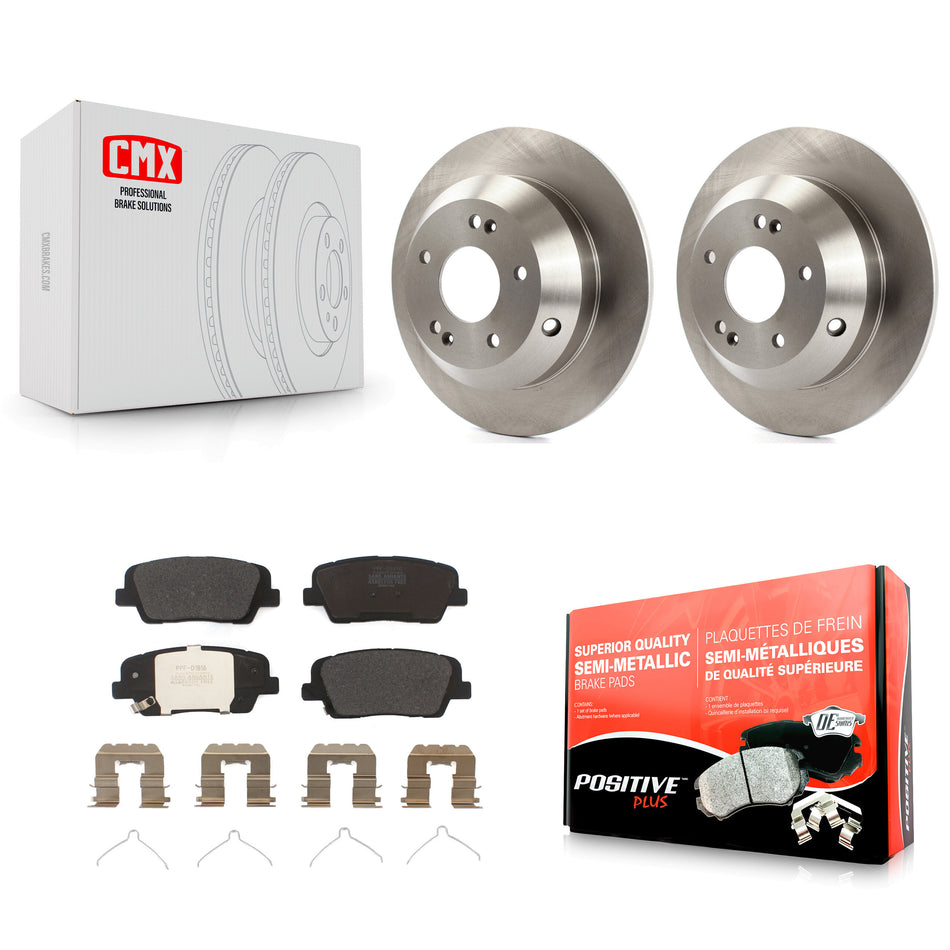 Rear Disc Brake Rotors And Semi-Metallic Pads Kit For 2014-2015 Kia Sorento With Red Painted Calipers K8F-102633