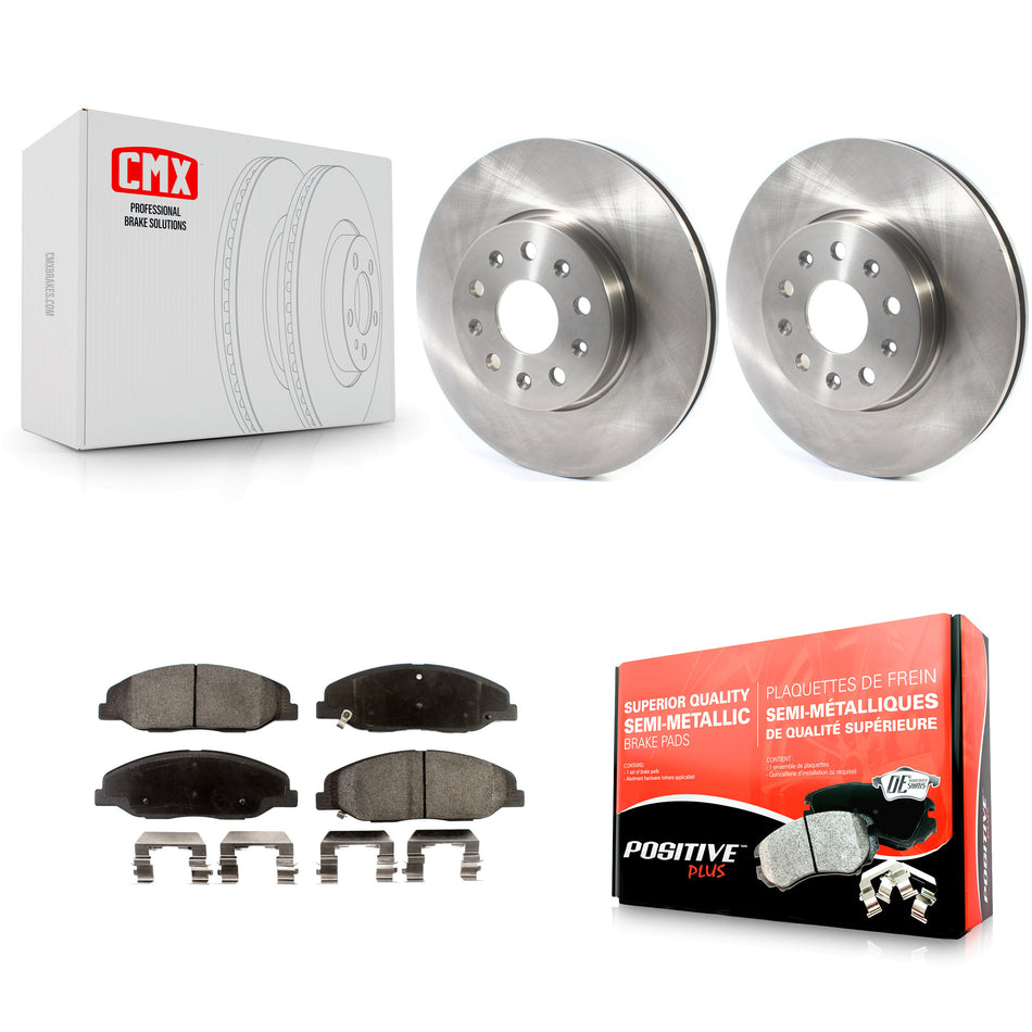 Front Disc Brake Rotors And Semi-Metallic Pads Kit For Cadillac CTS Without Heavy Duty Brakes K8F-102644