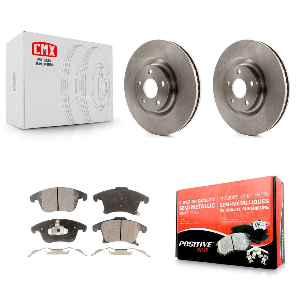 Front Disc Brake Rotors And Semi-Metallic Pads Kit For 2019-2020 Ford Police Responder Hybrid SSV Plug-In K8F-102651