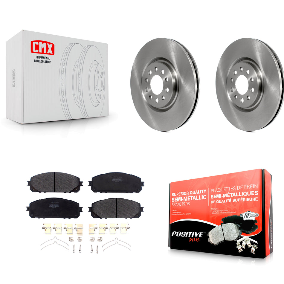 Front Disc Brake Rotors And Semi-Metallic Pads Kit For 2014-2021 Jeep Cherokee With Dual Piston Caliper K8F-102654