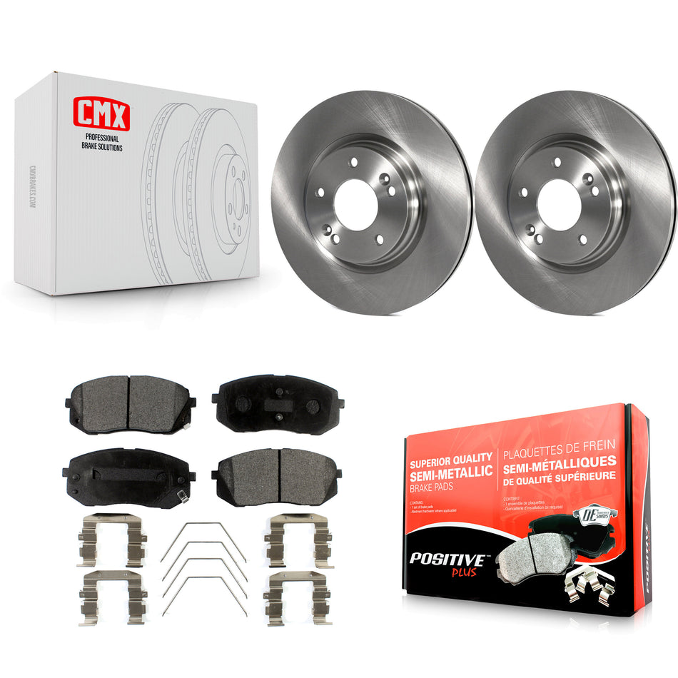 Front Disc Brake Rotors And Semi-Metallic Pads Kit For Kia Soul Hyundai Kona Elantra GT Veloster Forte Seltos K8F-102671