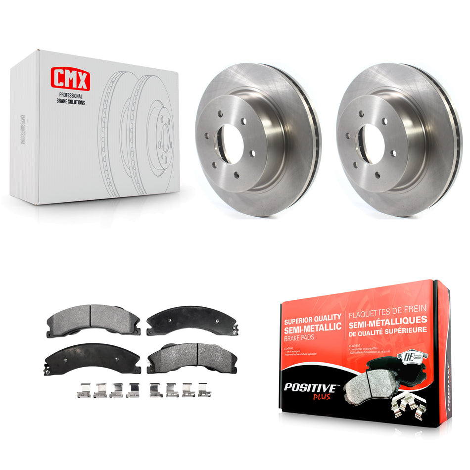 Front Disc Brake Rotors And Semi-Metallic Pads Kit For 2016-2022 Nissan TITAN XD K8F-102673