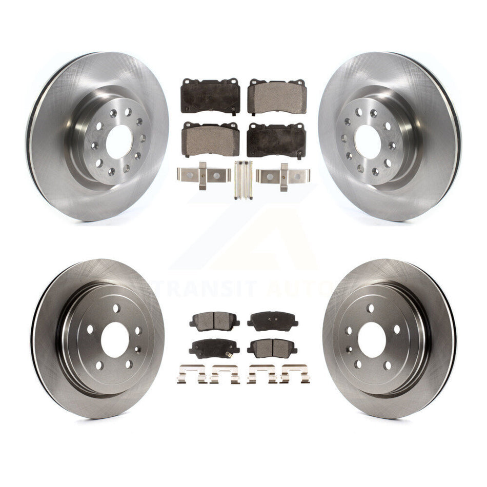 Front Rear Disc Brake Rotors And Semi-Metallic Pads Kit For Cadillac CTS With 18" Factory Wheels K8F-102696
