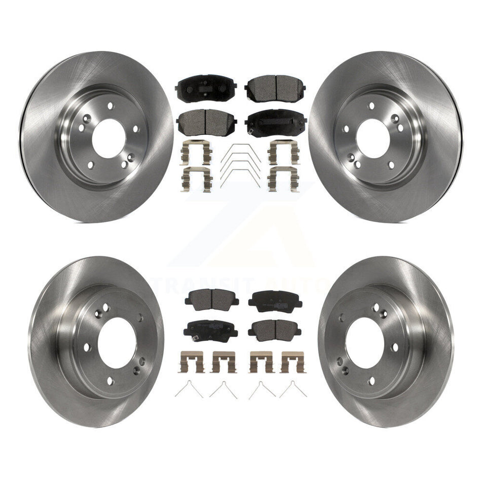 Front Rear Disc Brake Rotors And Semi-Metallic Pads Kit For Kia Soul Forte K8F-102751