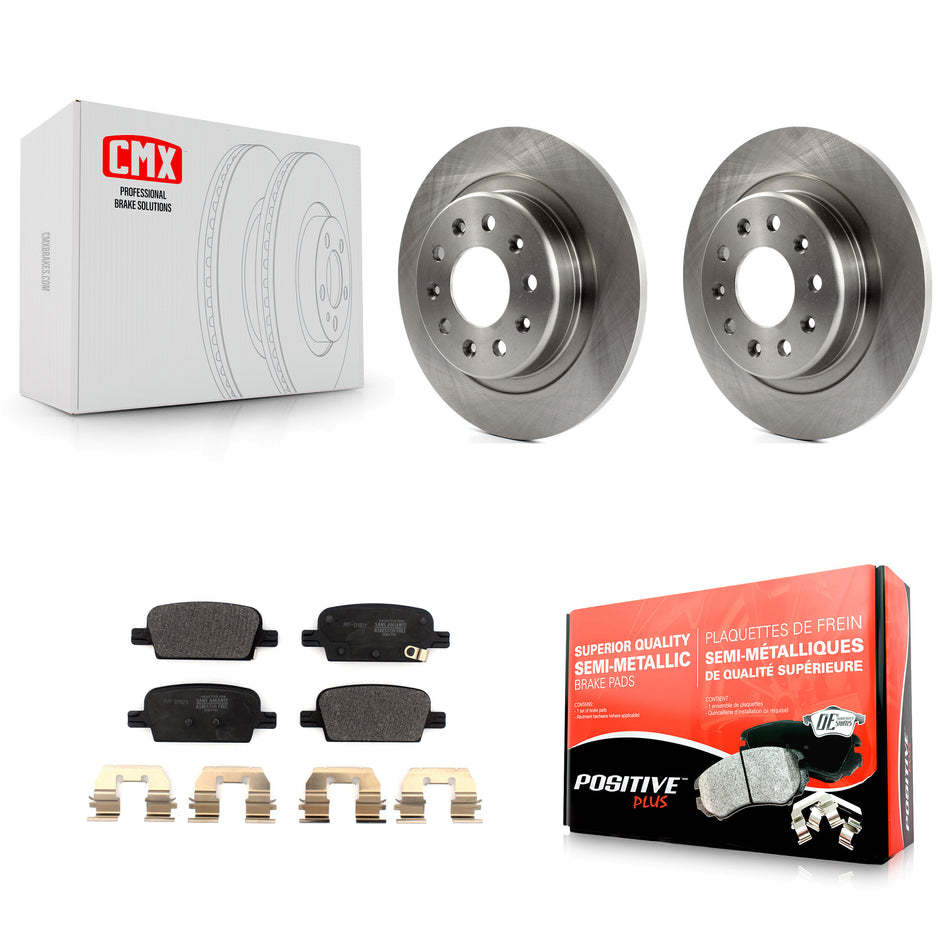 Rear Disc Brake Rotors And Semi-Metallic Pads Kit For 2016-2022 Chevrolet Malibu With Manual Parking K8F-102782