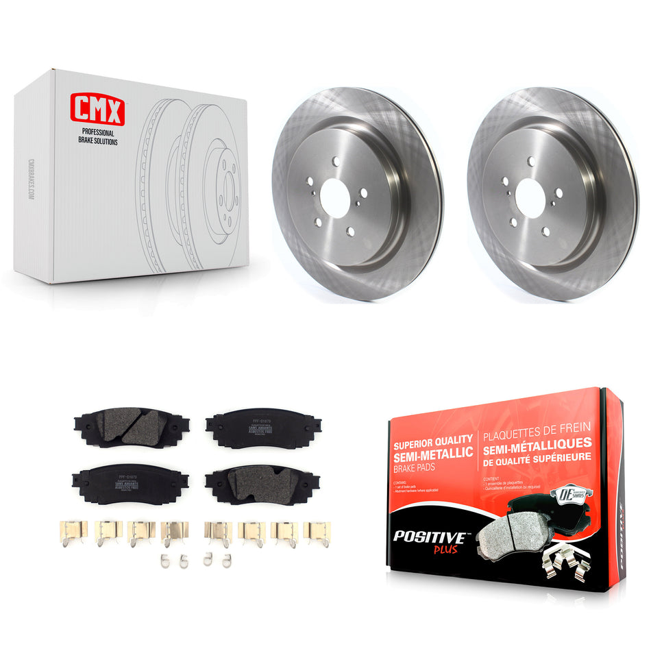 Rear Disc Brake Rotors And Semi-Metallic Pads Kit For Lexus RX350 RX450h RX350L RX450hL K8F-102797