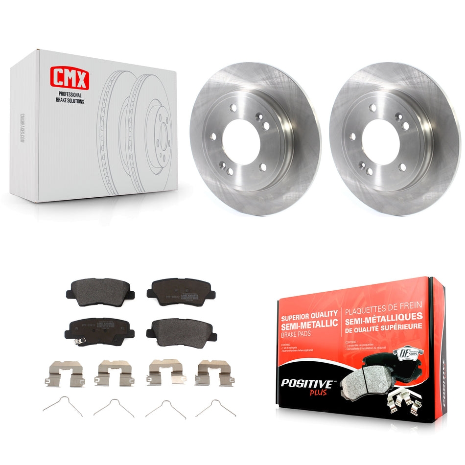 Rear Disc Brake Rotors And Semi-Metallic Pads Kit For Hyundai Elantra Kia Niro Ioniq K8F-102804