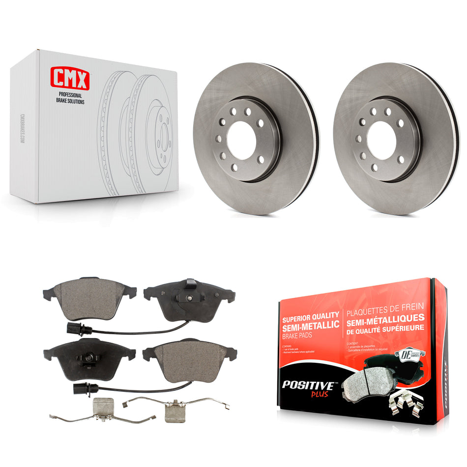 Front Disc Brake Rotors And Semi-Metallic Pads Kit For 2010 Saab 9-3X With 285mm Diameter Rotor K8F-102824