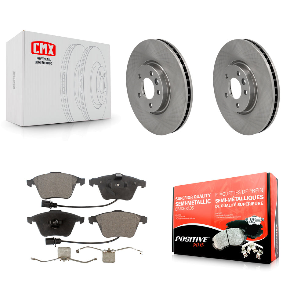 Front Disc Brake Rotors And Semi-Metallic Pads Kit For Volkswagen CC With 340mm Diameter Rotor K8F-102837