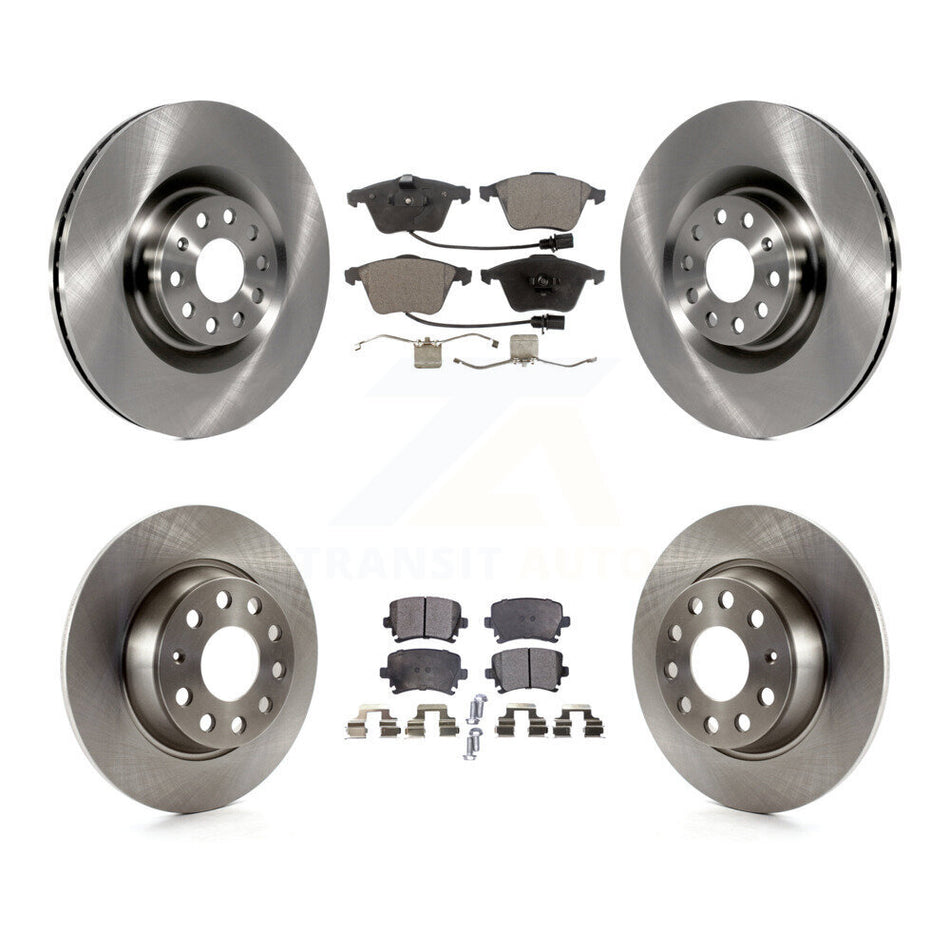 Front Rear Disc Brake Rotors And Semi-Metallic Pads Kit For 2006-2007 Volkswagen Passat FWD with Naturally Aspirated K8F-102845
