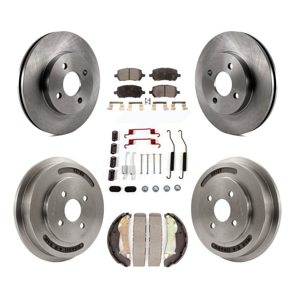 Front Rear Disc Brake Rotors Semi-Metallic Pads And Drum Kit (7Pc) For Chevrolet Cobalt Pontiac G5 K8F-102877