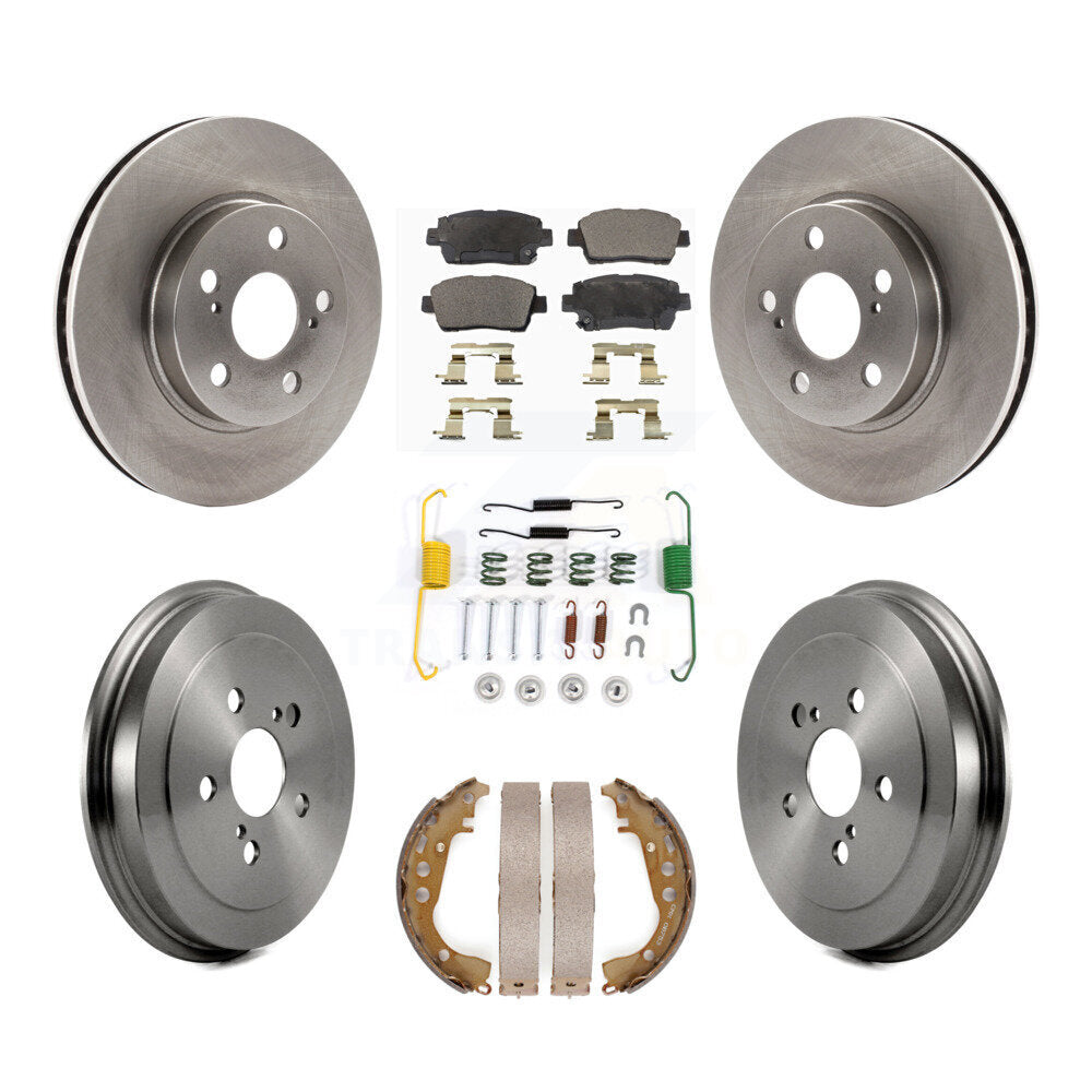 Front Rear Disc Brake Rotors Semi-Metallic Pad & Drum Kit (7Pc) For 2000 Toyota Celica GT K8F-102878