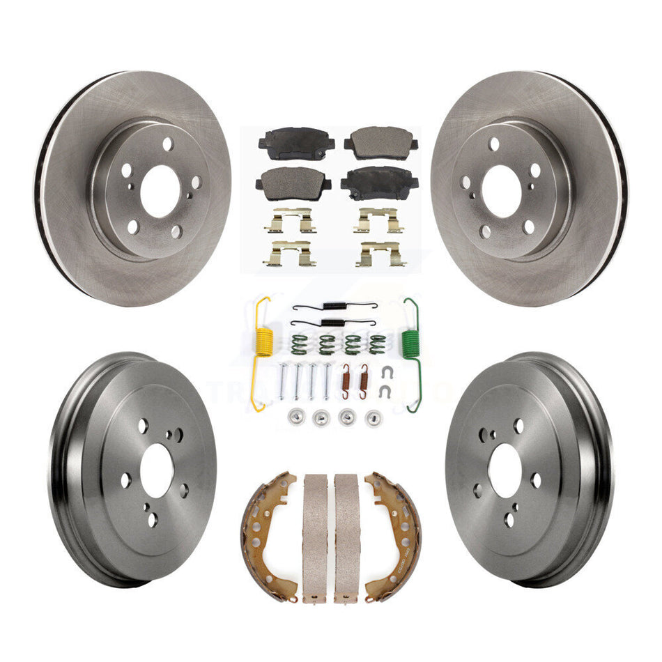 Front Rear Disc Brake Rotors Semi-Metallic Pad & Drum Kit (7Pc) For 2000 Toyota Celica GT K8F-102878