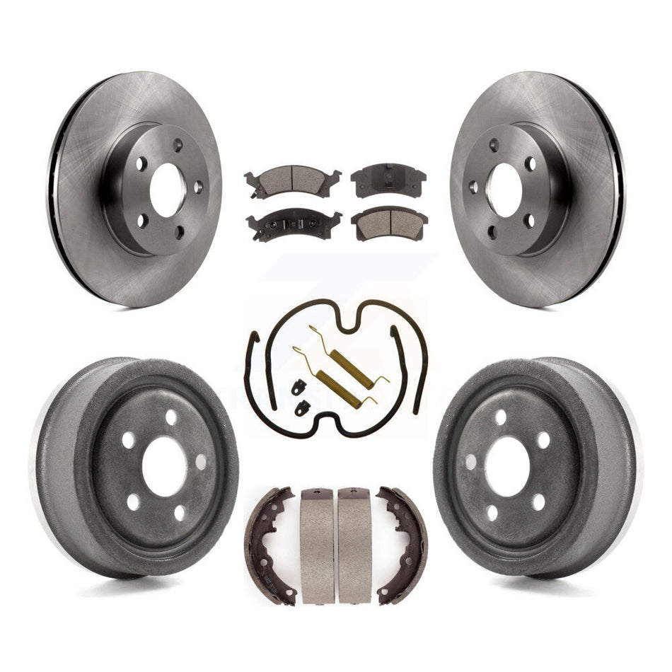 Front Rear Disc Brake Rotors Semi-Metallic Pads And Drum Kit (7Pc) For 1996-1998 Pontiac Sunfire Except Vehicles Built USA Market K8F-102882