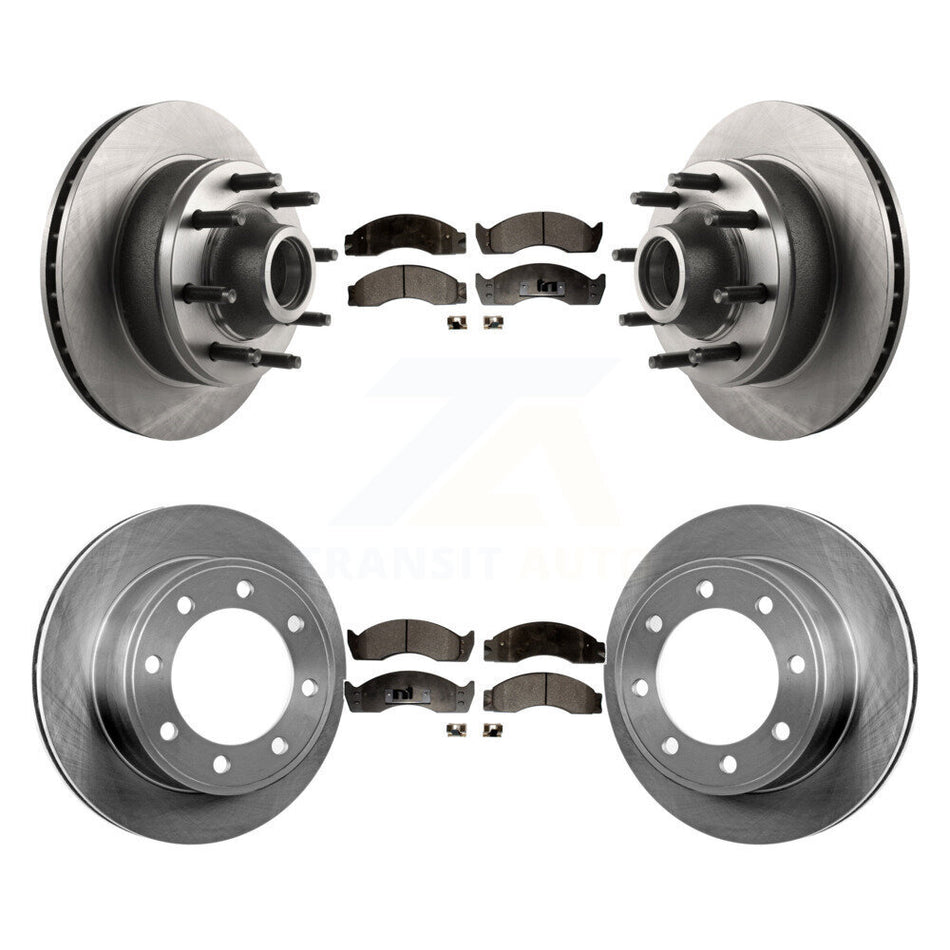 Front Rear Disc Brake Rotors And Semi-Metallic Pads Kit For Ford E-450 Econoline Super Duty K8F-102943