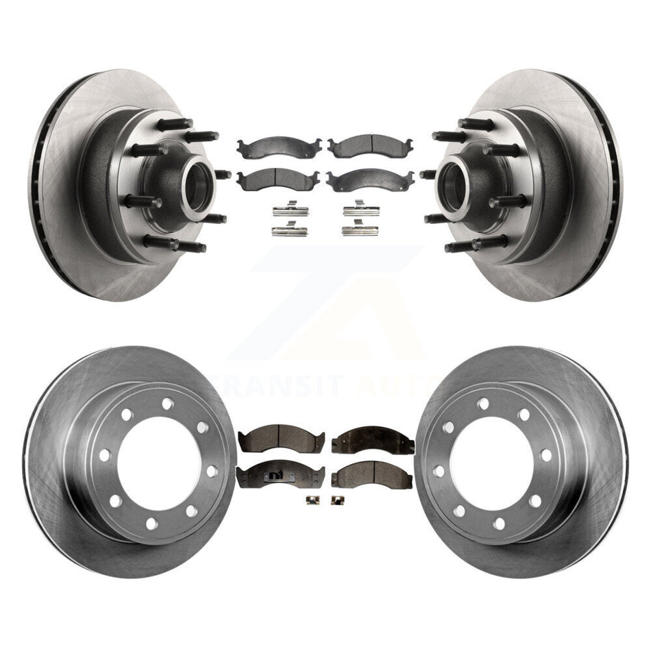 Front Rear Disc Brake Rotors And Semi-Metallic Pads Kit For Ford Econoline Super Duty With Single Wheels K8F-102945