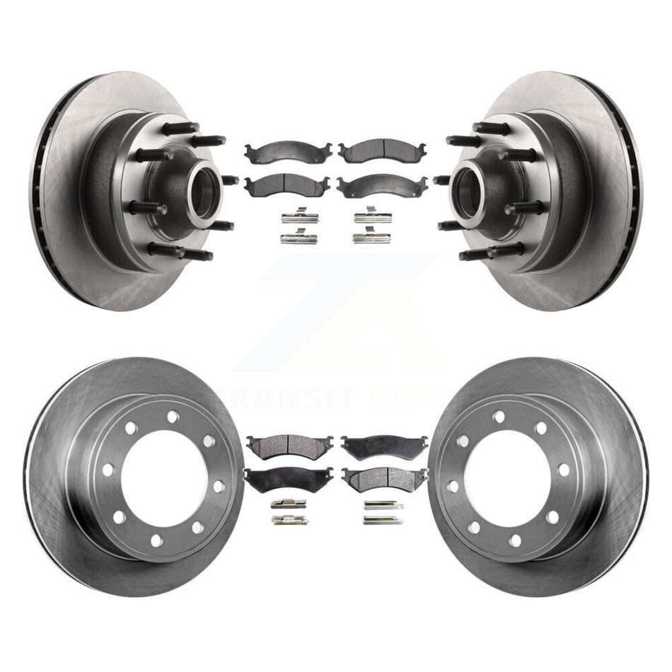 Front Rear Disc Brake Rotors And Semi-Metallic Pads Kit For Ford E-350 Super Duty E-250 Econoline Club Wagon K8F-102946