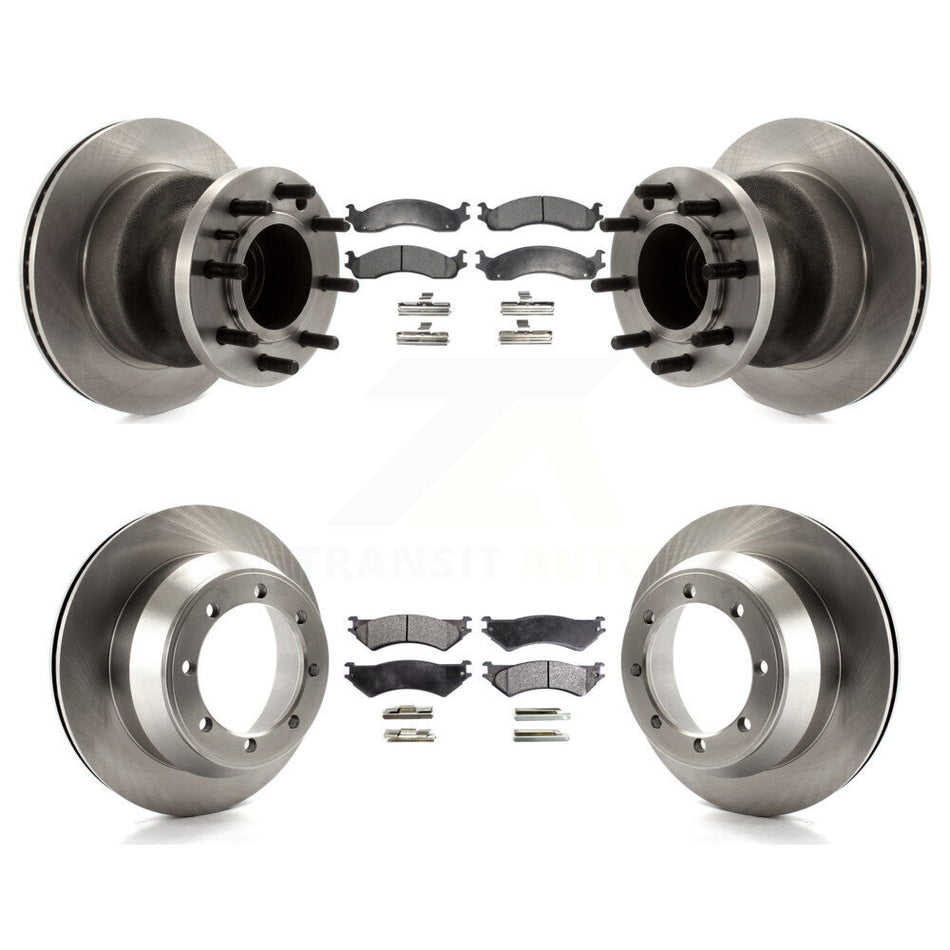 Front Rear Disc Brake Rotors And Semi-Metallic Pads Kit For Ford E-350 Super Duty Econoline Club Wagon K8F-102952