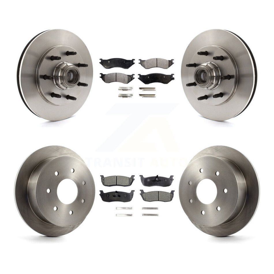 Front Rear Disc Brake Rotors And Semi-Metallic Pads Kit For Ford F-150 F-250 HD K8F-102960