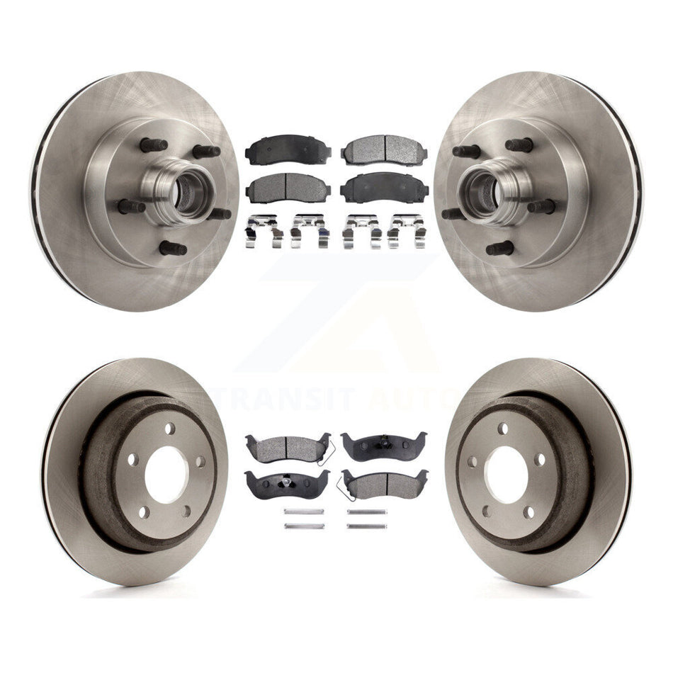 Front Rear Disc Brake Rotors And Semi-Metallic Pads Kit For 2010 Mazda B2300 With 10.25" Diameter Rotor K8F-102963
