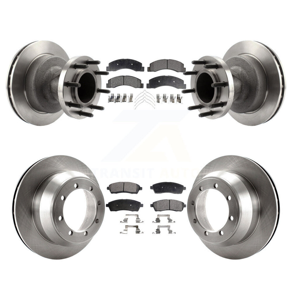 Front Rear Disc Brake Rotors And Semi-Metallic Pads Kit For Ford F-350 Super Duty K8F-102964