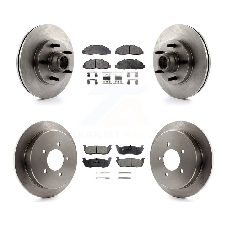Front Rear Disc Brake Rotors And Semi-Metallic Pads Kit For Ford F-150 K8F-102967