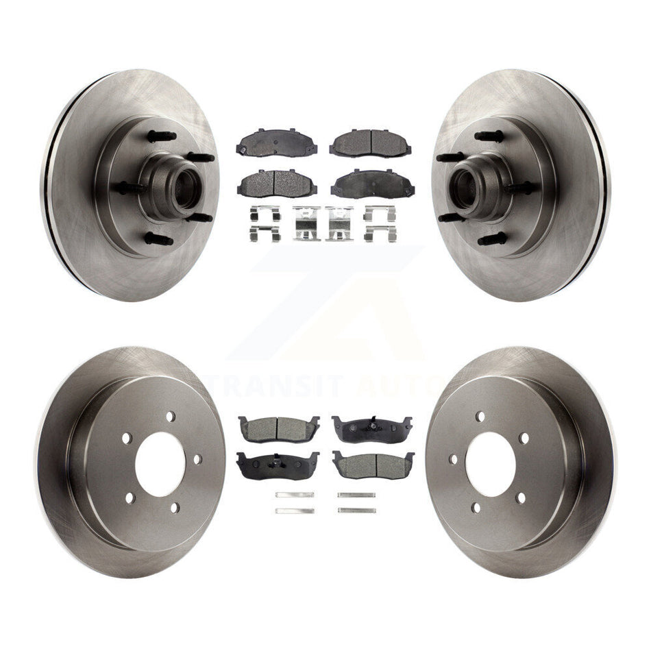 Front Rear Disc Brake Rotors And Semi-Metallic Pads Kit For Ford F-150 K8F-102967