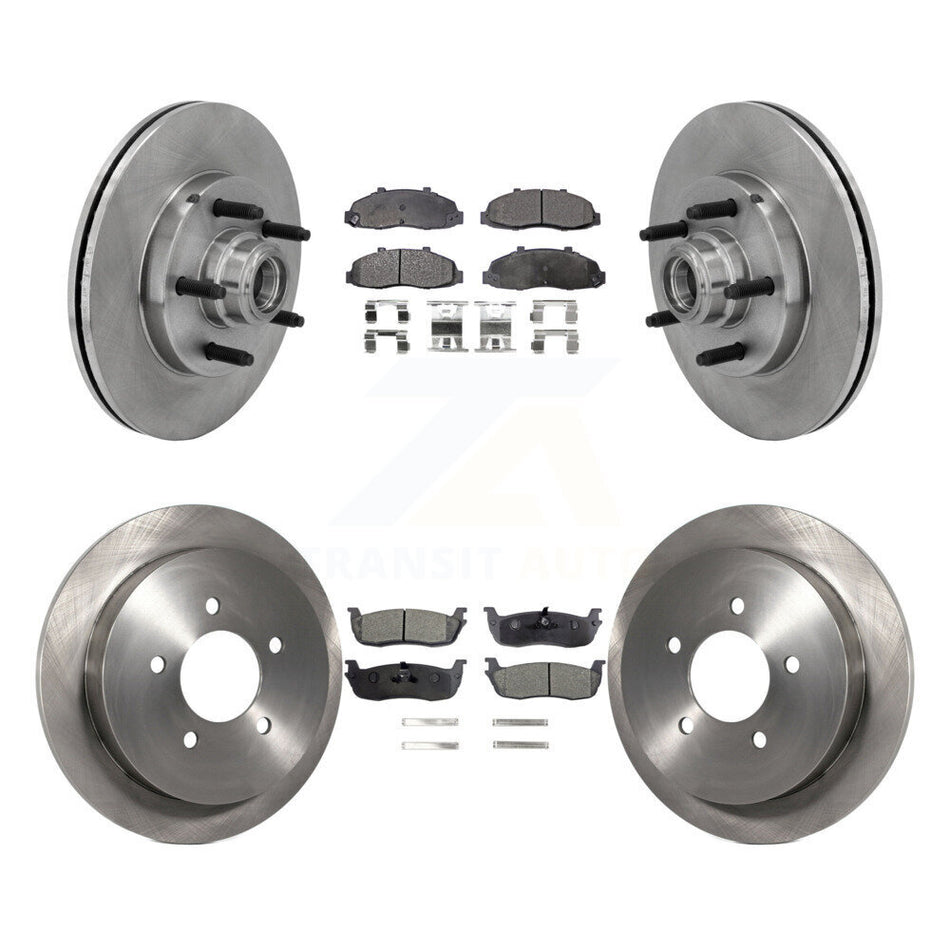 Front Rear Disc Brake Rotors And Semi-Metallic Pads Kit For 2002-2003 Lincoln Blackwood K8F-102969
