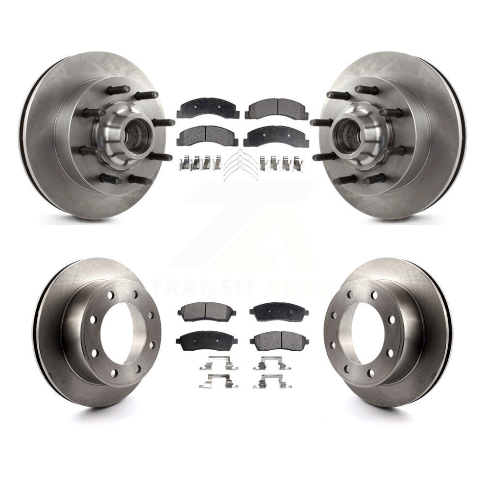 Front Rear Disc Brake Rotors And Semi-Metallic Pads Kit For 2003-2004 Ford F-250 Super Duty F-350 Excursion K8F-102974