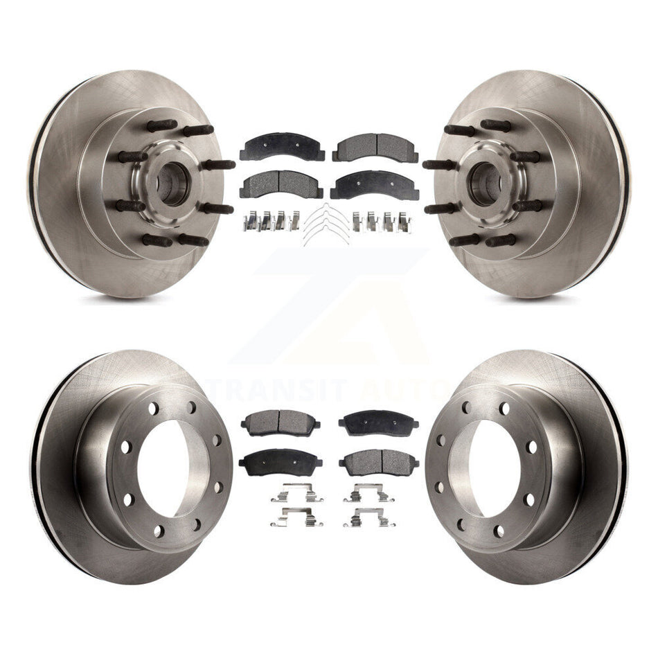 Front Rear Disc Brake Rotors And Semi-Metallic Pads Kit For 2005 Ford Excursion RWD K8F-102975