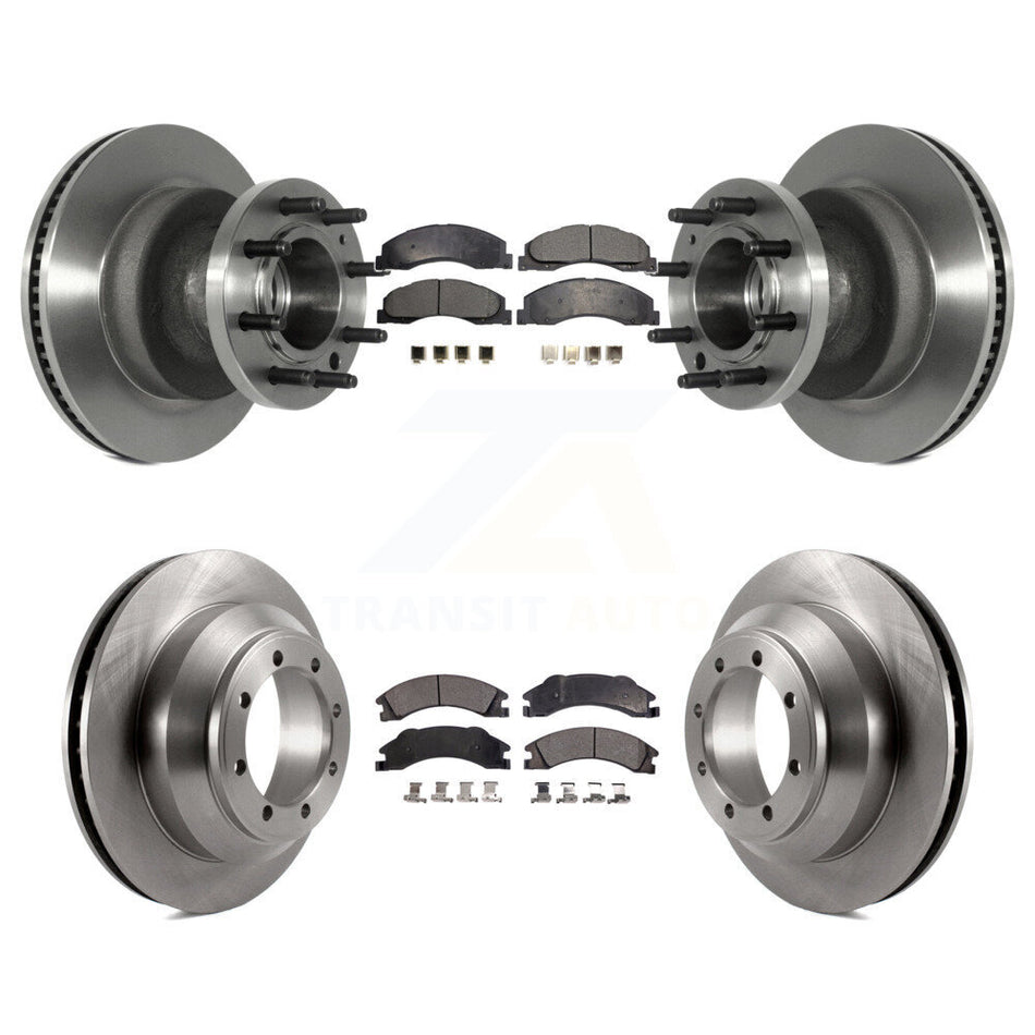 Front Rear Disc Brake Rotors And Semi-Metallic Pads Kit For Ford E-350 Super Duty Econoline With Dual Wheels K8F-102976