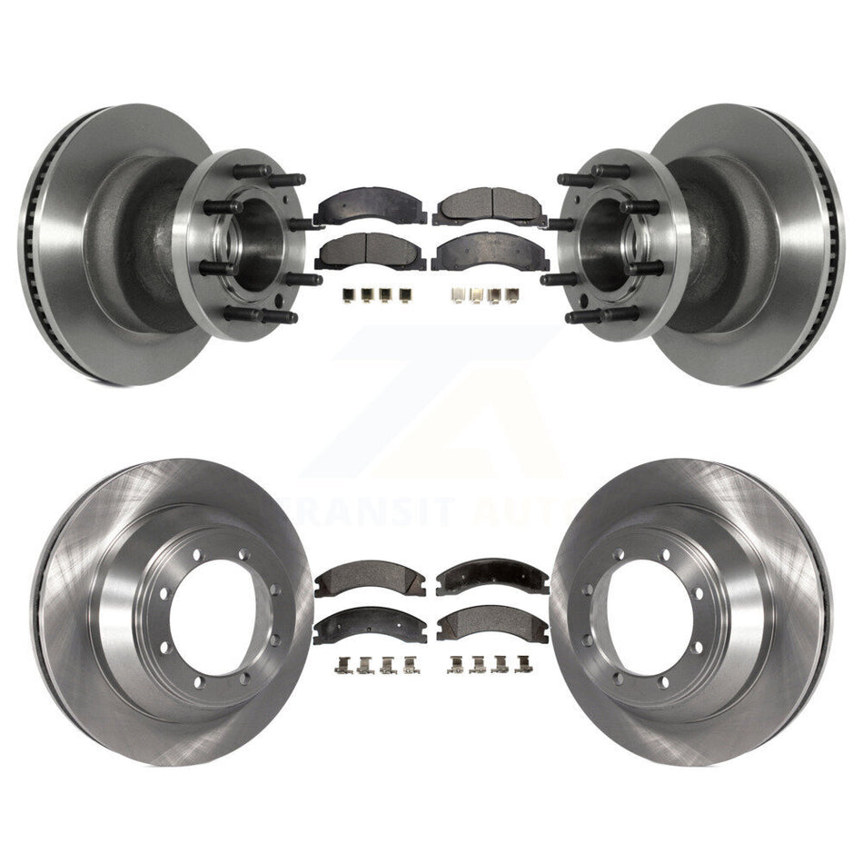 Front Rear Disc Brake Rotors And Semi-Metallic Pads Kit For Ford E-450 Super Duty K8F-102978