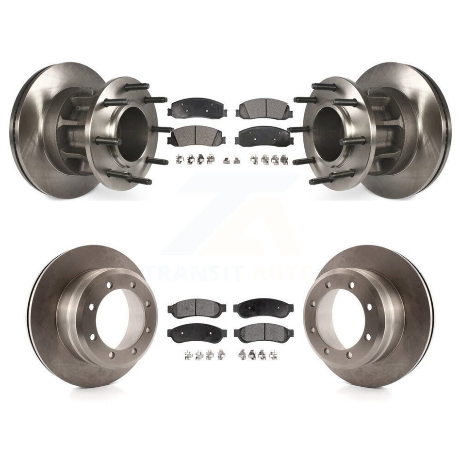 Front Rear Disc Brake Rotors And Semi-Metallic Pads Kit For 2012 Ford F-350 Super Duty RWD With Dual Wheels K8F-102980