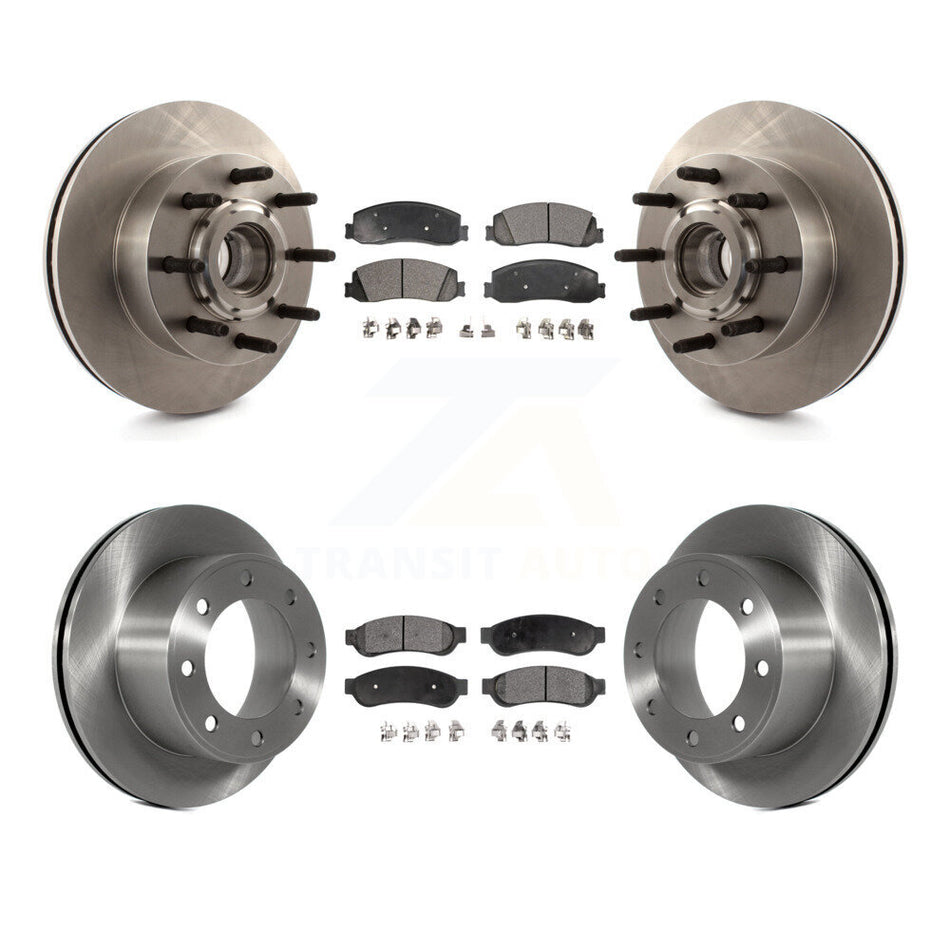 Front Rear Disc Brake Rotors And Semi-Metallic Pads Kit For Ford F-250 Super Duty F-350 RWD K8F-102983