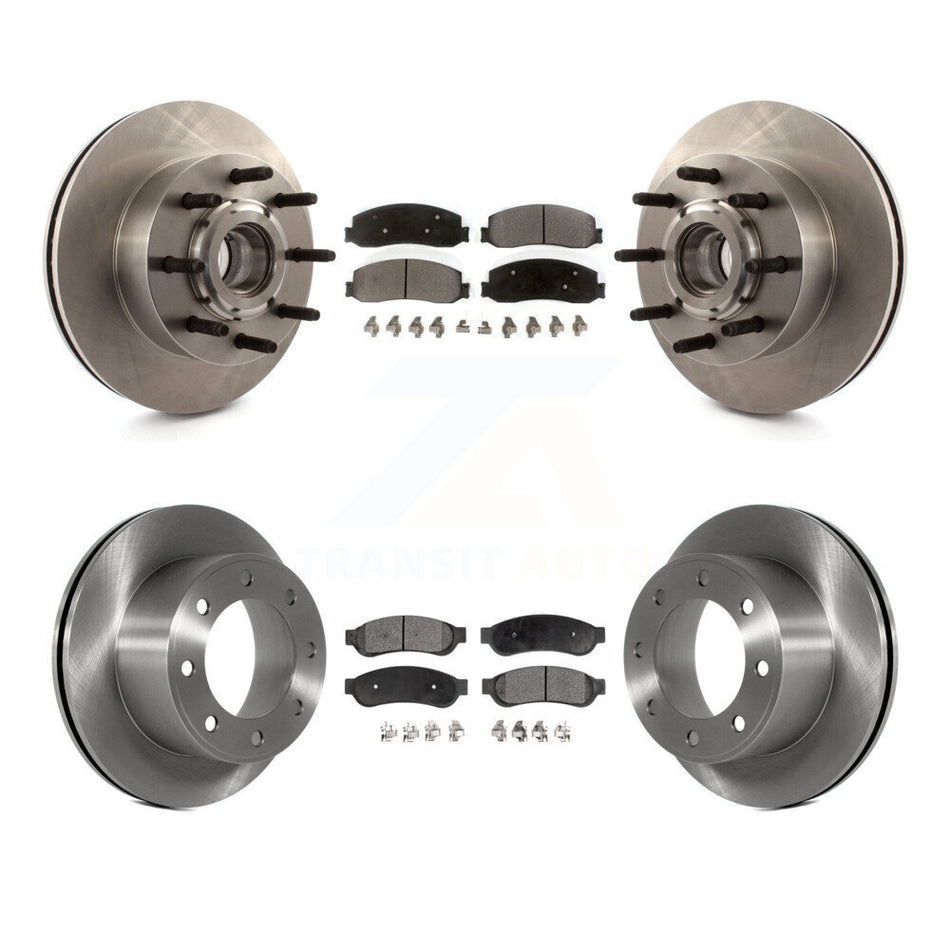 Front Rear Disc Brake Rotors And Semi-Metallic Pads Kit For Ford F-250 Super Duty F-350 With Single Wheels RWD K8F-102984