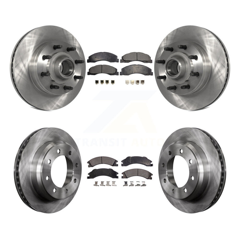 Front Rear Disc Brake Rotors And Semi-Metallic Pads Kit For Ford E-350 Super Duty E-250 E-150 Econoline K8F-102986