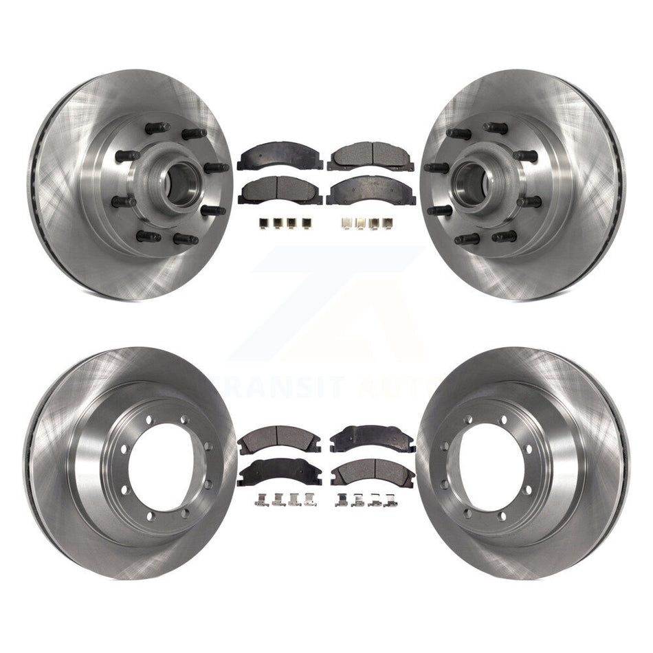 Front Rear Disc Brake Rotors And Semi-Metallic Pads Kit For 2009-2010 Ford E-450 Super Duty DIESEL engine With Single Wheels K8F-102987