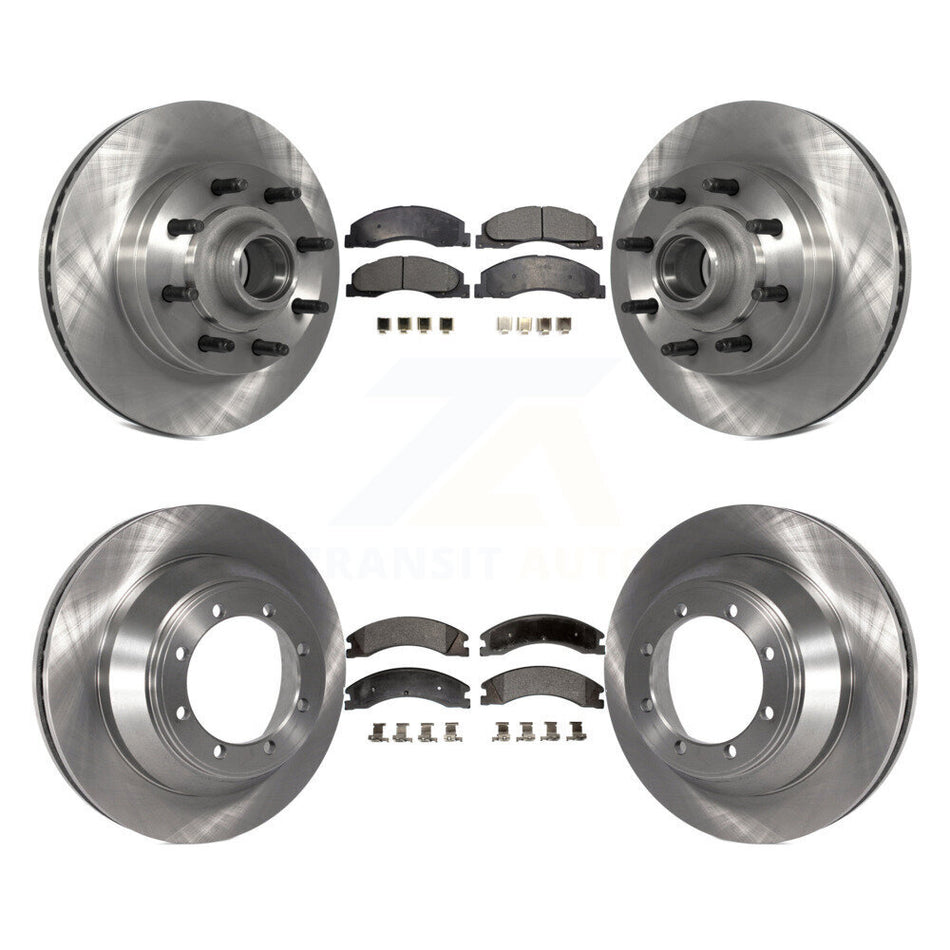 Front Rear Disc Brake Rotors And Semi-Metallic Pads Kit For Ford E-450 Super Duty With Single Wheels K8F-102988