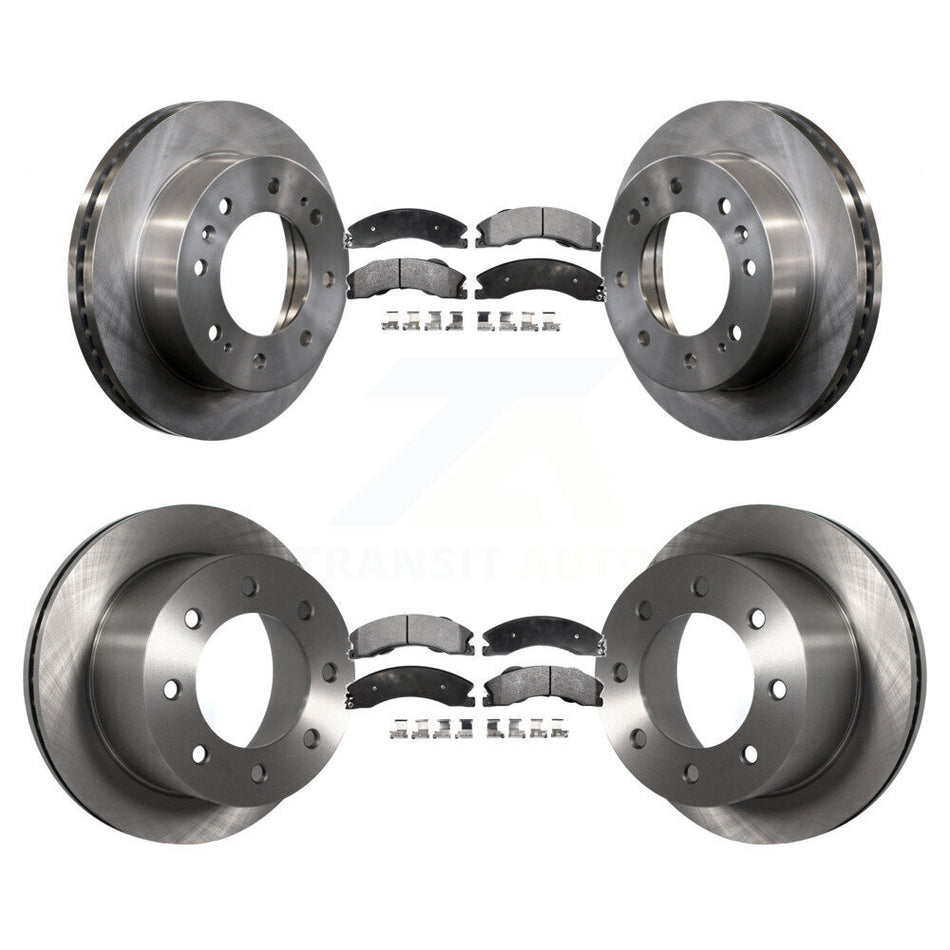 Front Rear Disc Brake Rotors And Semi-Metallic Pads Kit For 2011-2019 Chevrolet Silverado 3500 HD GMC Sierra With Dual Wheels K8F-103008