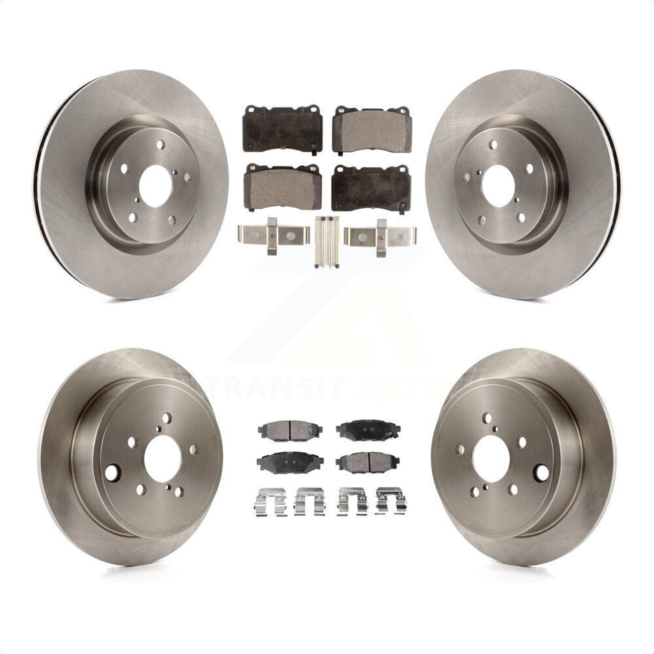 Front Rear Brake Rotors Semi-Metallic Pad Kit For 2014 Subaru WRX With 15\\" Factory Wheels K8F-103013