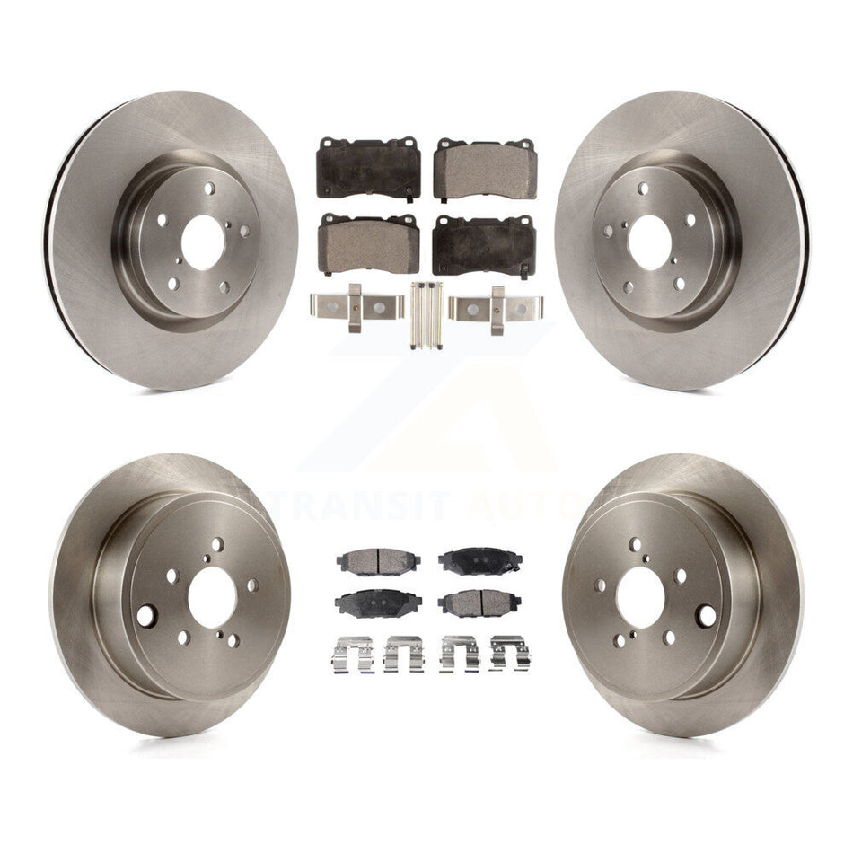 Front Rear Brake Rotors Semi-Metallic Pad Kit For 2014 Subaru WRX With 15" Factory Wheels K8F-103013