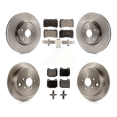 Front Rear Brake Rotors Semi-Metallic Pad Kit For 2014 Subaru WRX With 17\\" Factory Wheels K8F-103015