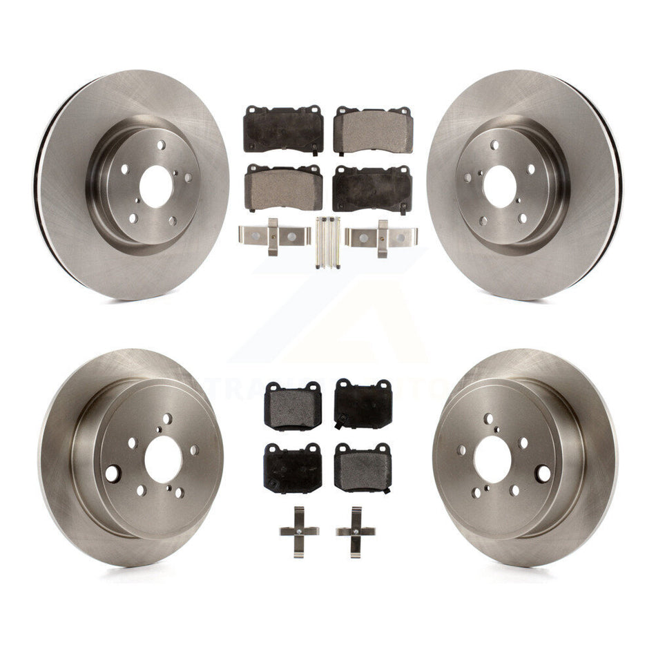 Front Rear Brake Rotors Semi-Metallic Pad Kit For 2014 Subaru WRX With 17" Factory Wheels K8F-103015
