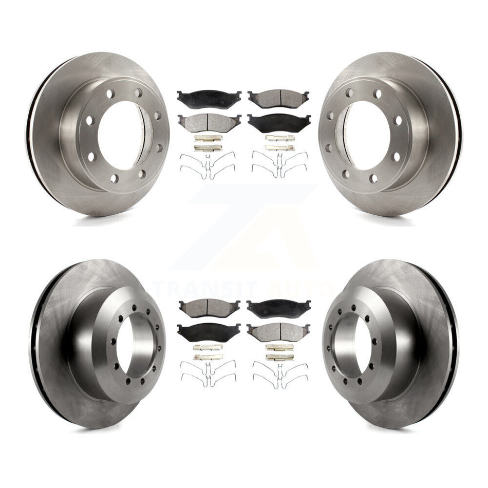 Front Rear Disc Brake Rotors And Semi-Metallic Pads Kit For Ford F-450 Super Duty F-550 K8F-103017
