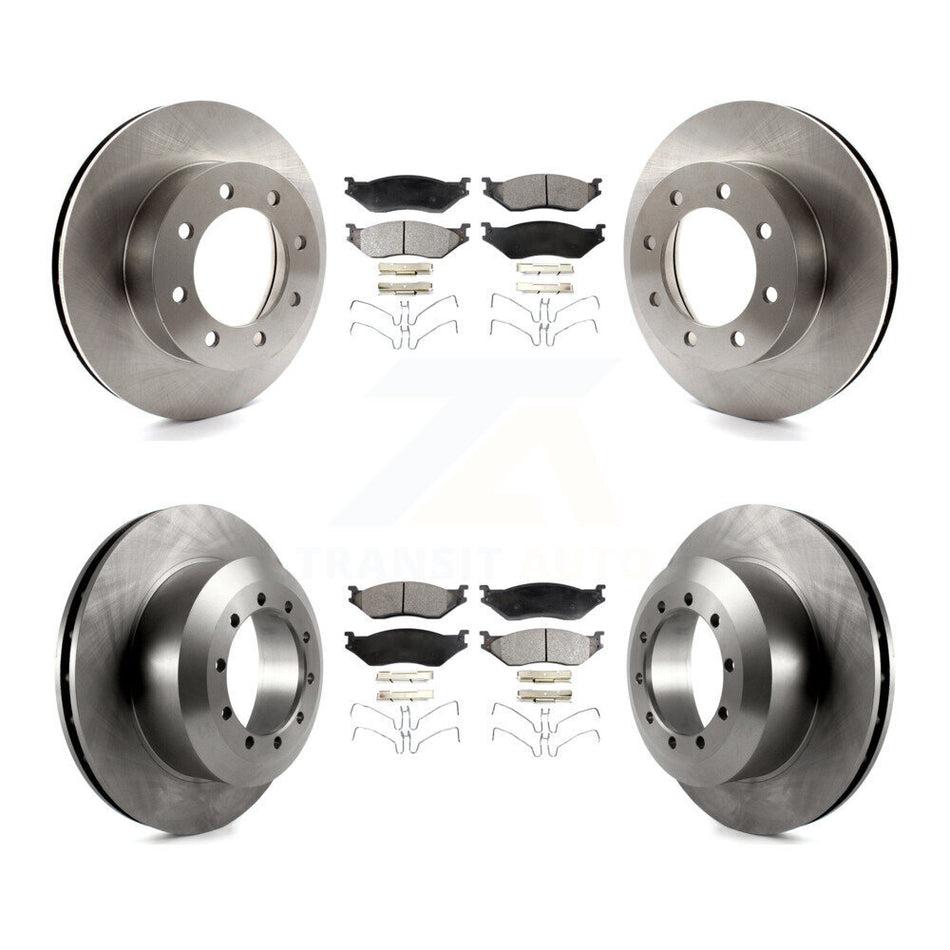 Front Rear Disc Brake Rotors And Semi-Metallic Pads Kit For Ford E-550 Super Duty F-450 F-550 Econoline K8F-103018