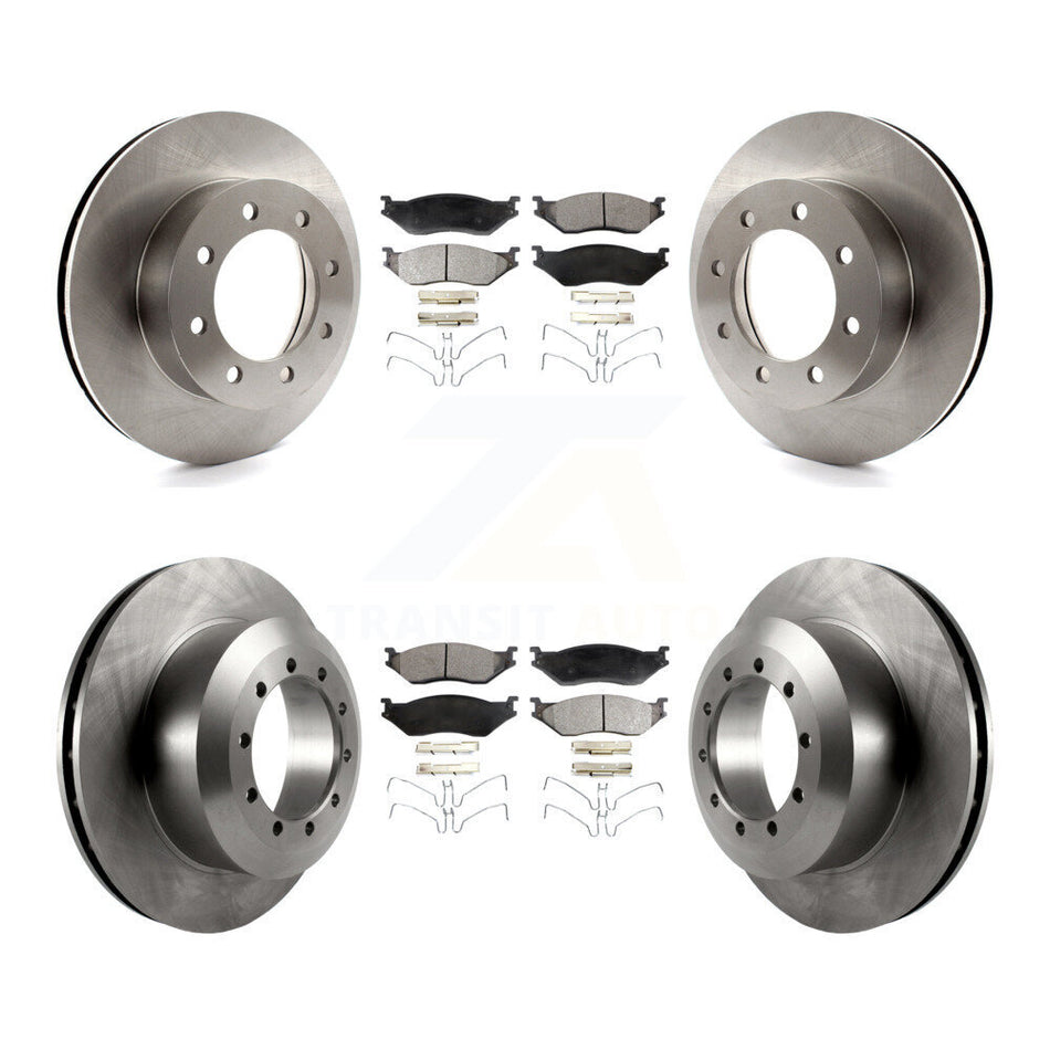 Front Rear Disc Brake Rotors And Semi-Metallic Pads Kit For Ford E-550 Super Duty F-450 F-550 Econoline K8F-103018